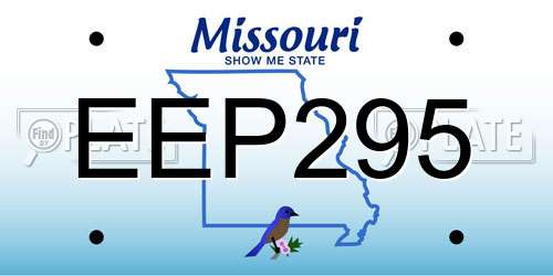 EEP295 Missouri License Plate