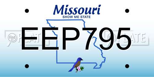 EEP795 Missouri License Plate