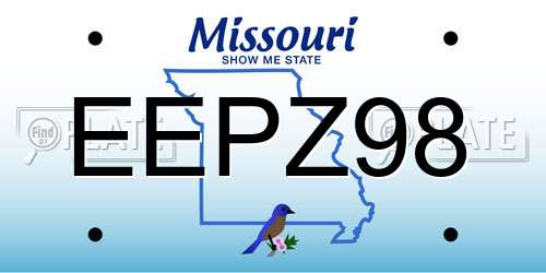 EEPZ98 Missouri License Plate