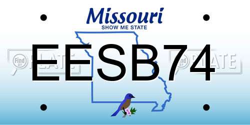 EESB74 Missouri License Plate