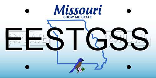EESTGSS Missouri License Plate