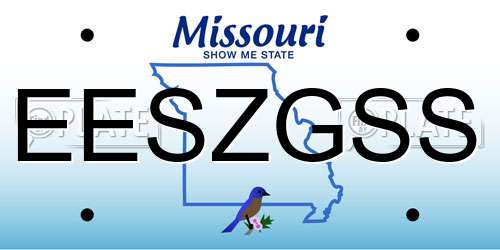 EESZGSS Missouri License Plate