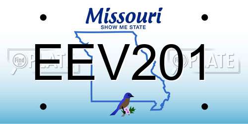 EEV201 Missouri License Plate