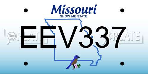 EEV337 Missouri License Plate
