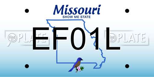 EF01L Missouri License Plate