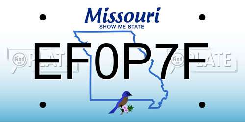 EF0P7F Missouri License Plate