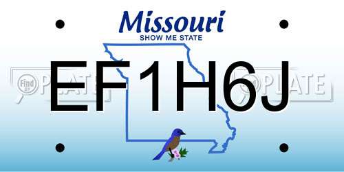 EF1H6J Missouri License Plate