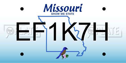 EF1K7H Missouri License Plate