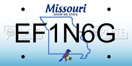 EF1N6G Missouri License Plate
