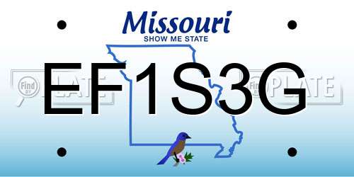 EF1S3G Missouri License Plate