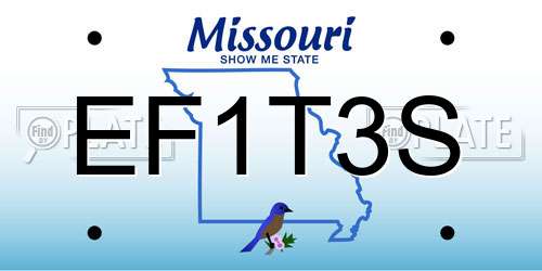 EF1T3S Missouri License Plate