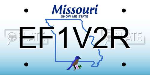 EF1V2R Missouri License Plate