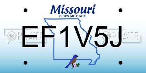 EF1V5J Missouri License Plate