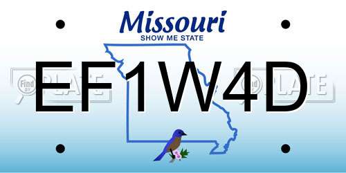 EF1W4D Missouri License Plate