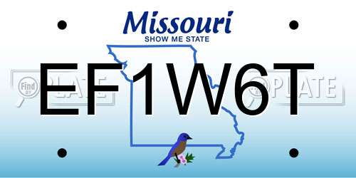EF1W6T Missouri License Plate