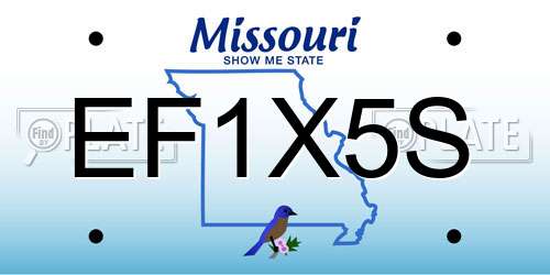 EF1X5S Missouri License Plate
