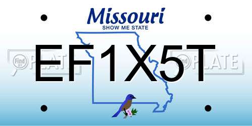 EF1X5T Missouri License Plate