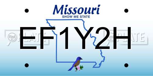 EF1Y2H Missouri License Plate