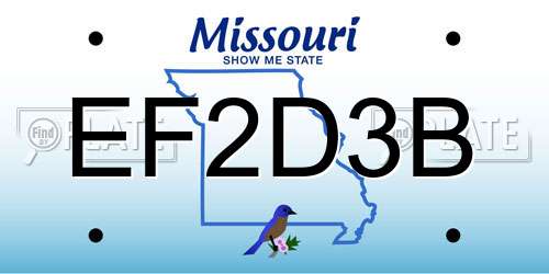 EF2D3B Missouri License Plate