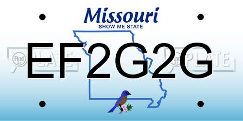 EF2G2G Missouri License Plate