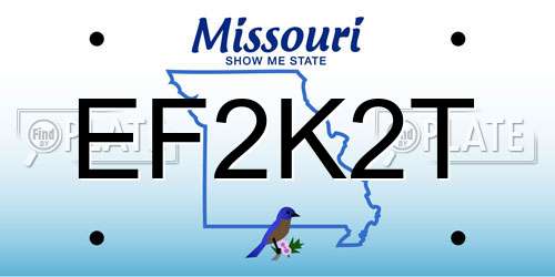 EF2K2T Missouri License Plate