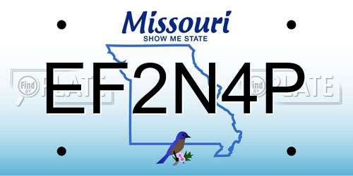 EF2N4P Missouri License Plate
