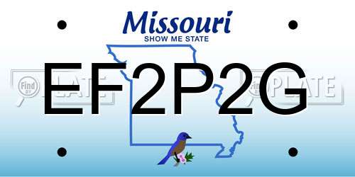 EF2P2G Missouri License Plate