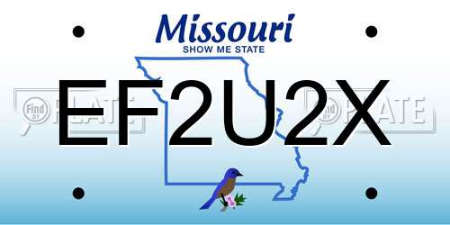 EF2U2X Missouri License Plate