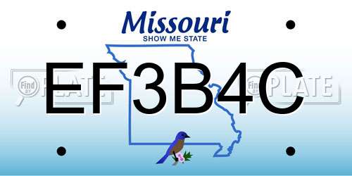 EF3B4C Missouri License Plate