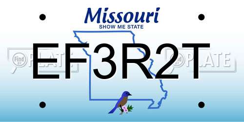 EF3R2T Missouri License Plate