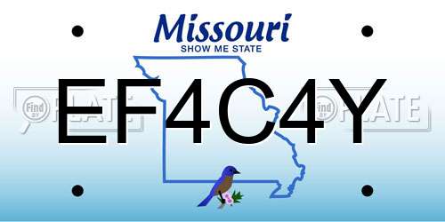 EF4C4Y Missouri License Plate