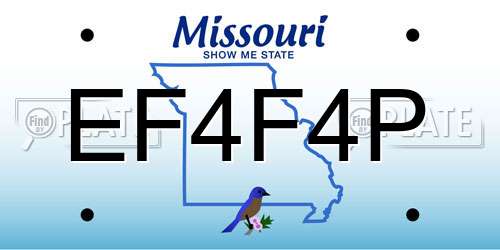EF4F4P Missouri License Plate