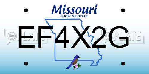 EF4X2G Missouri License Plate