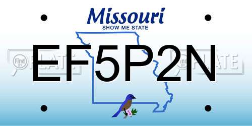 EF5P2N Missouri License Plate