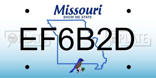 EF6B2D Missouri License Plate