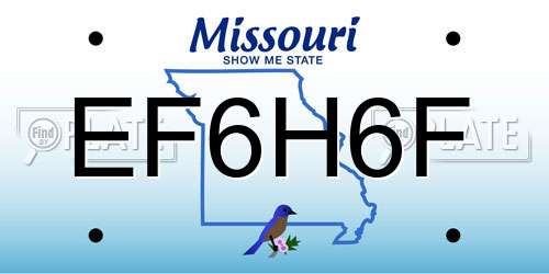 EF6H6F Missouri License Plate