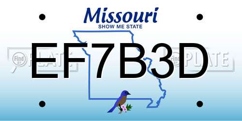 EF7B3D Missouri License Plate