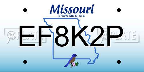 EF8K2P Missouri License Plate