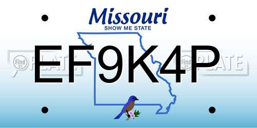 EF9K4P Missouri License Plate