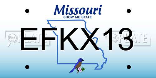 EFKX13 Missouri License Plate