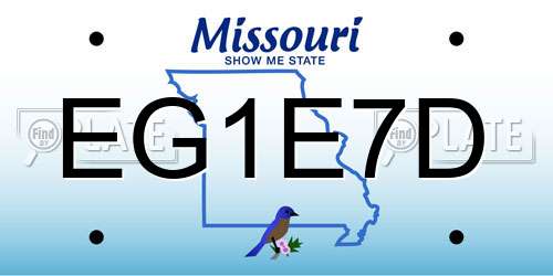 EG1E7D Missouri License Plate