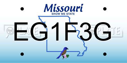 EG1F3G Missouri License Plate