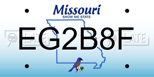 EG2B8F Missouri License Plate