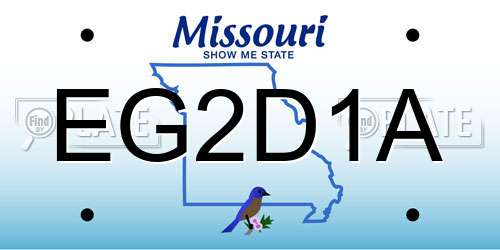 EG2D1A Missouri License Plate