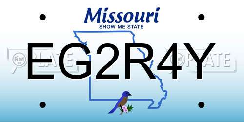 EG2R4Y Missouri License Plate