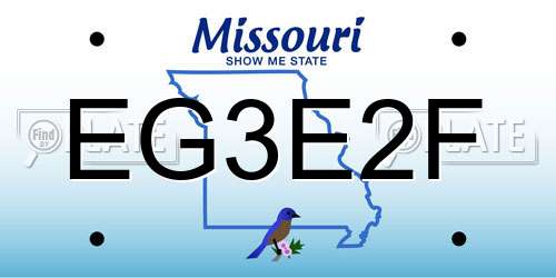 EG3E2F Missouri License Plate