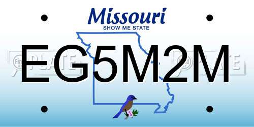 EG5M2M Missouri License Plate