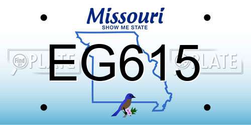 EG615 Missouri License Plate