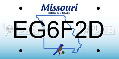 EG6F2D Missouri License Plate