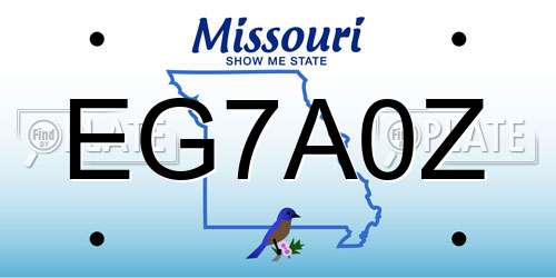 EG7A0Z Missouri License Plate